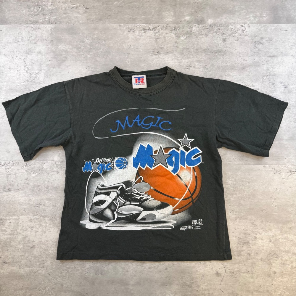 Vintage 1995 Orlando Magic NBA Team Rated Graphic T-Shirt Black 90s Basketball